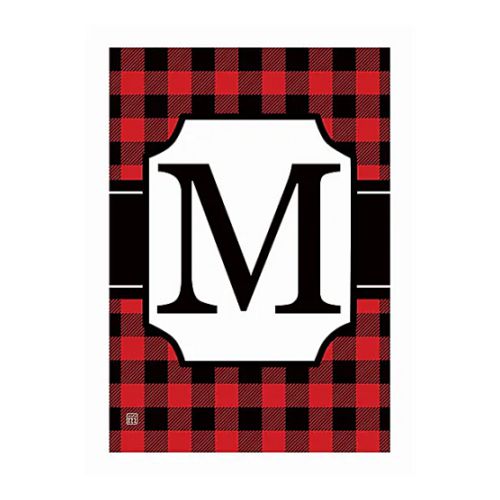 31966M_Buffalo-Check-monogram-M-garden-flag-12-x-18