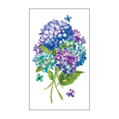 Colorful hydrangea flower arrangement on a white background