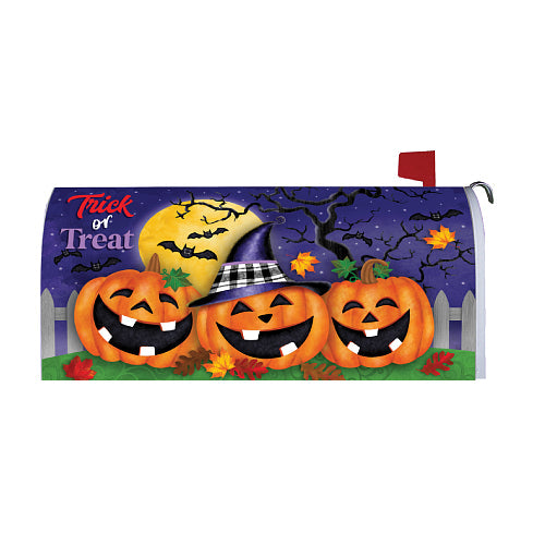 Halloween Stack oversized Halloween magnetic mailbox cover with jack-o'-lanterns design