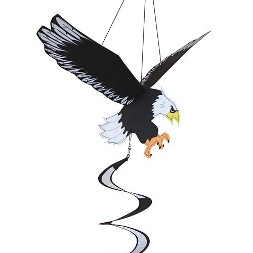 Detail of the decorative eagle hanging twister with brown, white, and yellow colors fro m In The Breeze