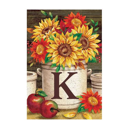 5022FM_sunflower-crock-monogram-K-garden-flag-12-x-18