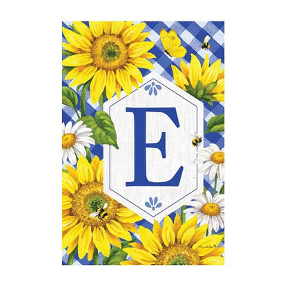 5110FM_Sunflowers-and-Daisies-monogram-E-garden-flag-12-x-18