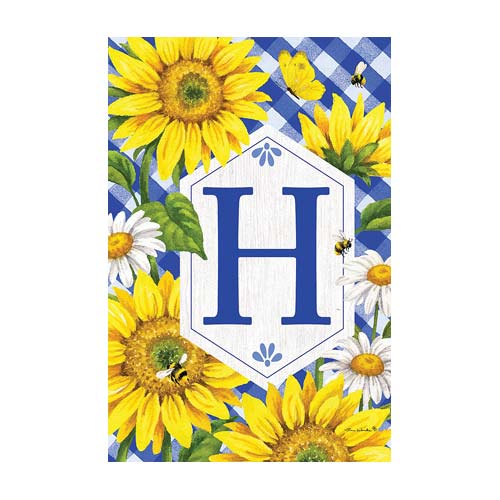 5113FM_Sunflowers-and-Daisies-monogram-H-garden-flag-12-x-18