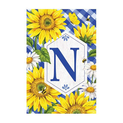 5118FM_Sunflowers-and-Daisies-monogram-N-garden-flag-12-x-18