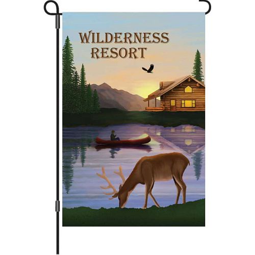 51332_Wilderness-Resort-garden-size-cabin-flag-12-x-18