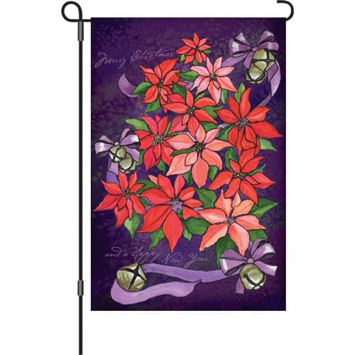 POINSETTIA TOPIARY Garden Size Christmas Flag