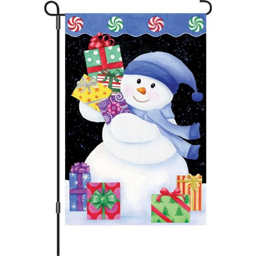 51505_Snowman-Presents-garden-size-Brilliance-Christmas-flag-12-x-18