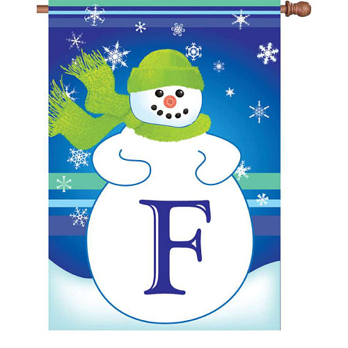 WINTER MONOGRAM Standard Size Flags - 28" x 40" Premier