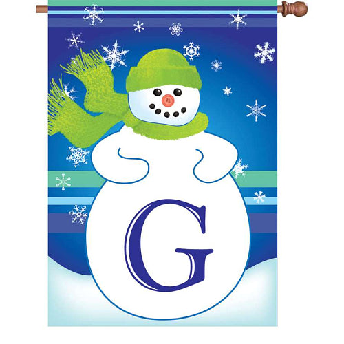 WINTER MONOGRAM Standard Size Flags - 28" x 40" Premier