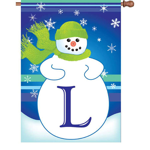 WINTER MONOGRAM Standard Size Flags - 28" x 40" Premier