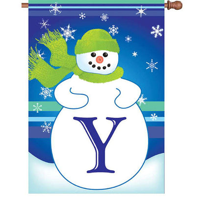 WINTER MONOGRAM Standard Size Flags - 28" x 40" Premier