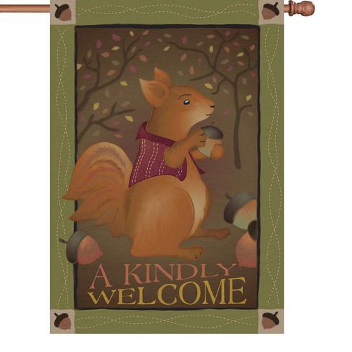 A KINDLY WELCOME Standard Size Fall Flag - 28" x 40"