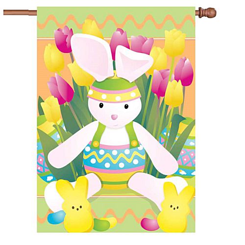 52333_Springtime-Bunny-standard-size-Easter-flag-28-x-40-Easter-eggs-tulips-peeps
