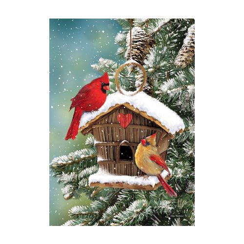 5238FM_Cardinal-Birdhouse-garden-size-winter-flag-12-x-18