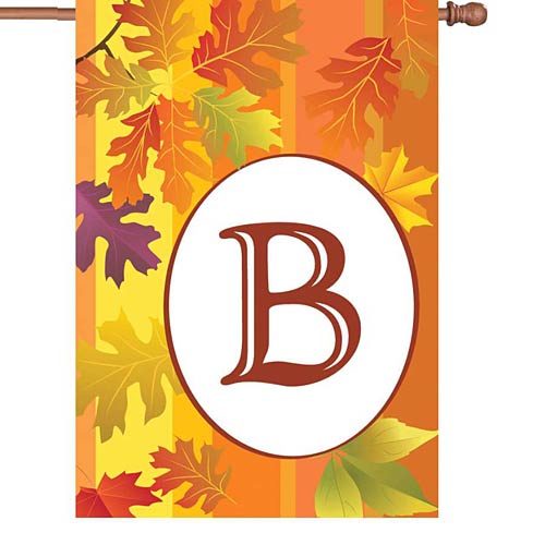 FALL MONOGRAM Standard Size Flags - 28" x 40" Premier