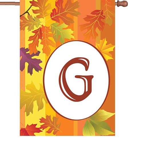 FALL MONOGRAM Standard Size Flags - 28" x 40" Premier