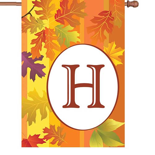 FALL MONOGRAM Standard Size Flags - 28" x 40" Premier