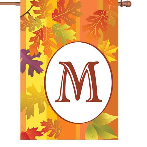 FALL MONOGRAM Standard Size Flags - 28" x 40" Premier