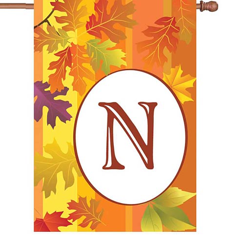FALL MONOGRAM Standard Size Flags - 28" x 40" Premier