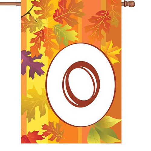 FALL MONOGRAM Standard Size Flags - 28" x 40" Premier