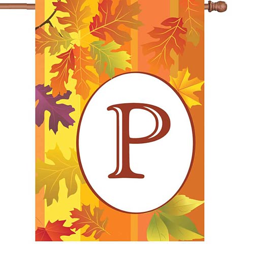 FALL MONOGRAM Standard Size Flags - 28" x 40" Premier