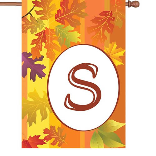 FALL MONOGRAM Standard Size Flags - 28" x 40" Premier
