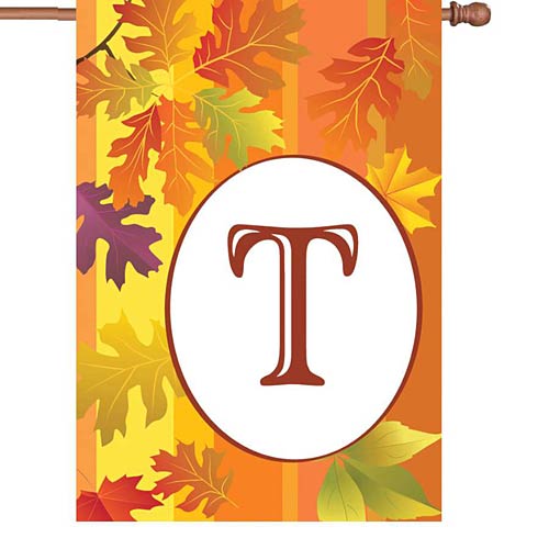 FALL MONOGRAM Standard Size Flags - 28" x 40" Premier
