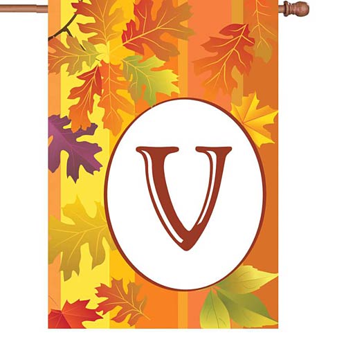FALL MONOGRAM Standard Size Flags - 28" x 40" Premier