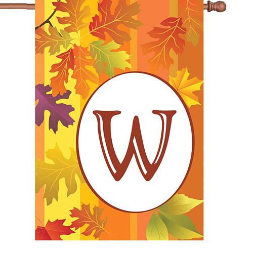 FALL MONOGRAM Standard Size Flags - 28" x 40" Premier