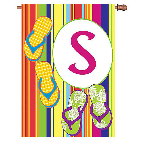 SUMMER MONOGRAM Monogram Standard Size Flags - 28" x 40" Premier