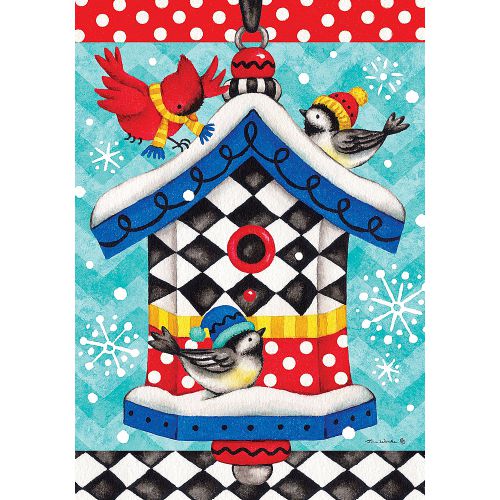 5256FL_Whimsy-Birdhouse-standard-size-winter-decorative-flag-28-x-40