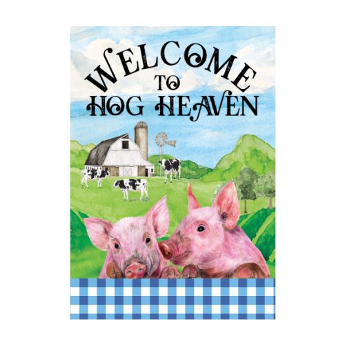 5352FM_Hog-Heaven-garden-size-Welcome-To-Hog-Heaven-farm-flag-12-x-18-featuring-pigs-cows-barn