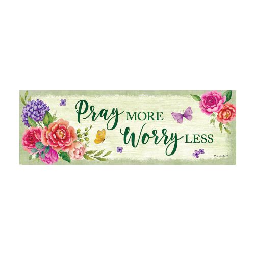 5355SS_Pray-More-Worry-Less-Signature-Sign-Floral-and-butterfly-yard-sign-15-x-5