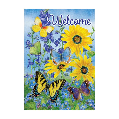 5362FM_Blue-And-Yellow-Butterflies-garden-size-butterfly-flag-12-x-18