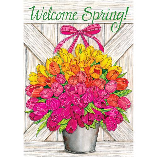 5371FL_Glorious-Tulips-standard-size-Welcome-Spring-flag-28-x-40