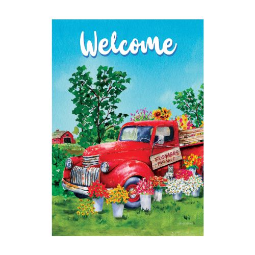 5374FM_Flower-Truck-garden-size-farm-welcome-flag-12-x-18-pick-up-truck