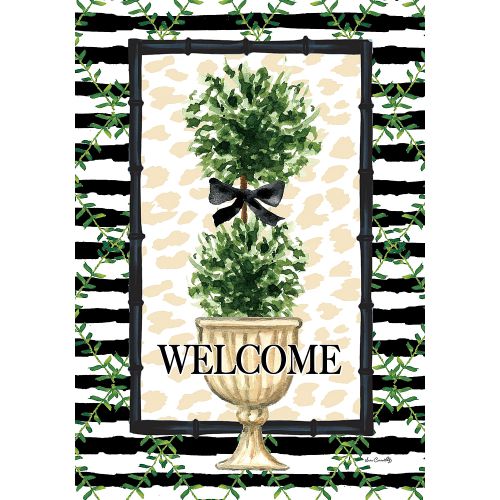 5376FL_Double-Topiary-standard-size-welcome-flag-28-x-40