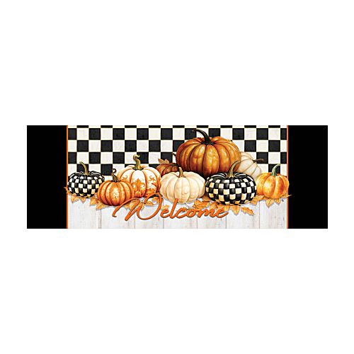 5463SS_Checkered-Pumpkin-Signature-Sign-PVC-Fall-welcome-yard-sign-15-x-5