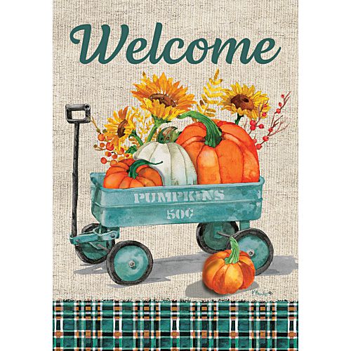 5465FL_Pumpkin-Wagon-standard-size-fall-flag-28-x-40