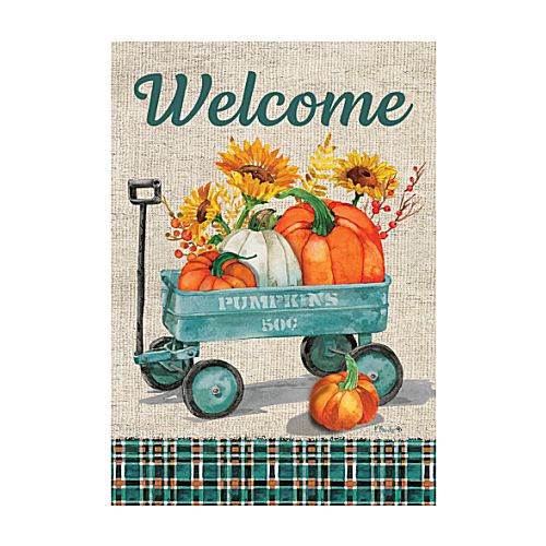 5465FM_Pumpkin-Wagon-garden-size-fall-flag-12-x-18