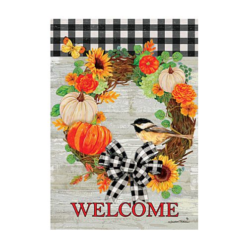 5478FM_Pumpkin-Wreath-garden-size-Fall-flag-12-x-18