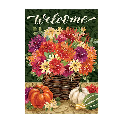 5481FM_Mums-Basket-garden-size-Fall-Welcome-flag-12-x-18