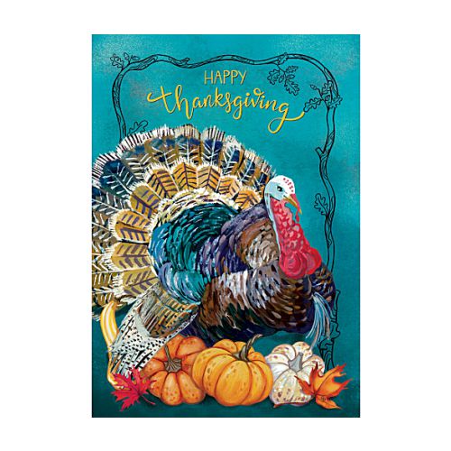 5482FM_Teal-Turkey-garden-size-Thanksgiving-flag-12-x-18