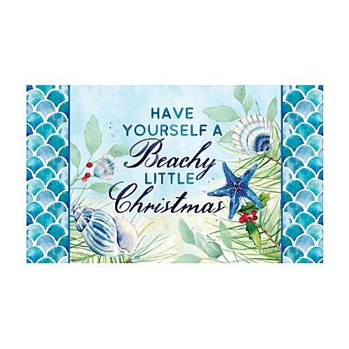 BEACHY CHRISTMAS Indoor/Outdoor Coastal Christmas Doormat