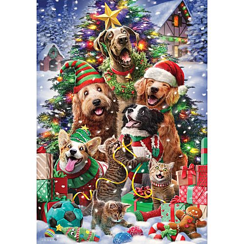 5490FL_Cats-And-Dogs-Tree-standard-size-Christmas-flag-28-x-40