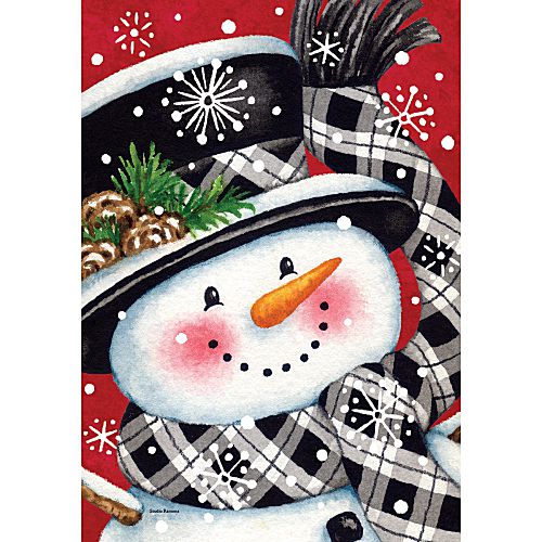 5494FL_Black-and-Red-Snowman-standard-size-winter-flag-28-x-40