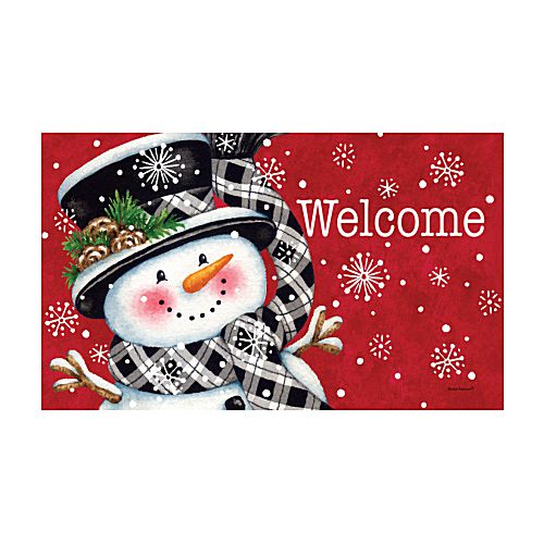 5494M_Black-and-Red-Snowman-indoor-outdoor-winter-welcome-doormat