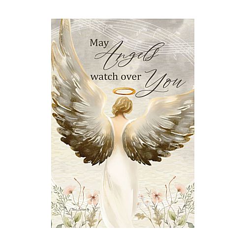 ANGELS WATCH Garden Size Bereavement Flag - 12" x 18"