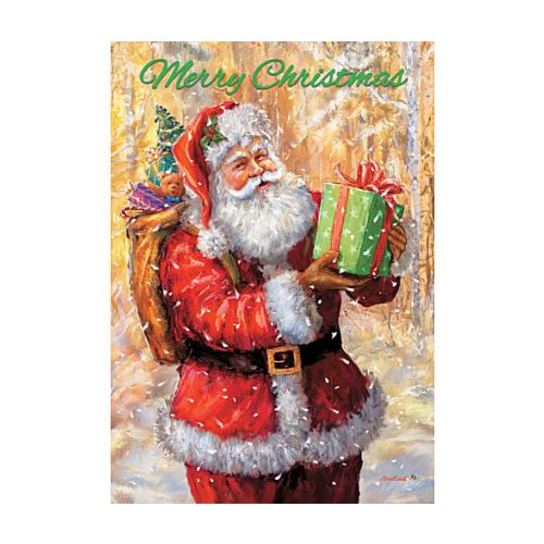 5504FM_Santa-On-Gold-garden-size-Christmas-flag-12-x-18