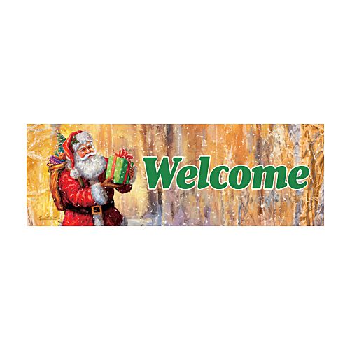 SANTA ON GOLD Signature Sign™ Christmas Yard Sign - 15" x 5"